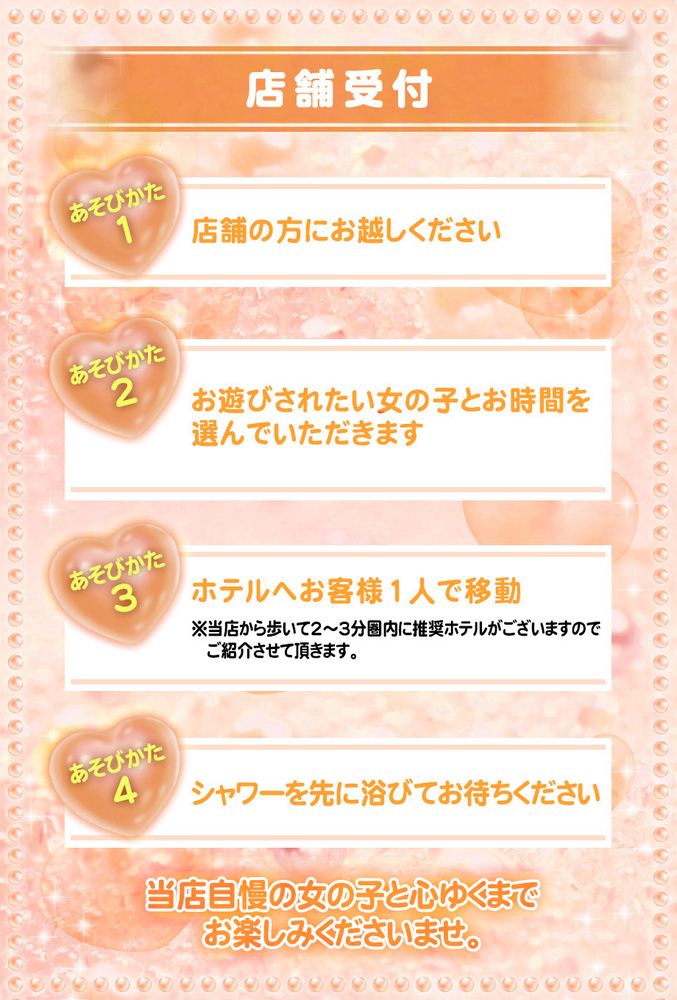 あそびかた(店舗受付) : 女子校生はやめました(難波/手コキ・オナクラ)の画像